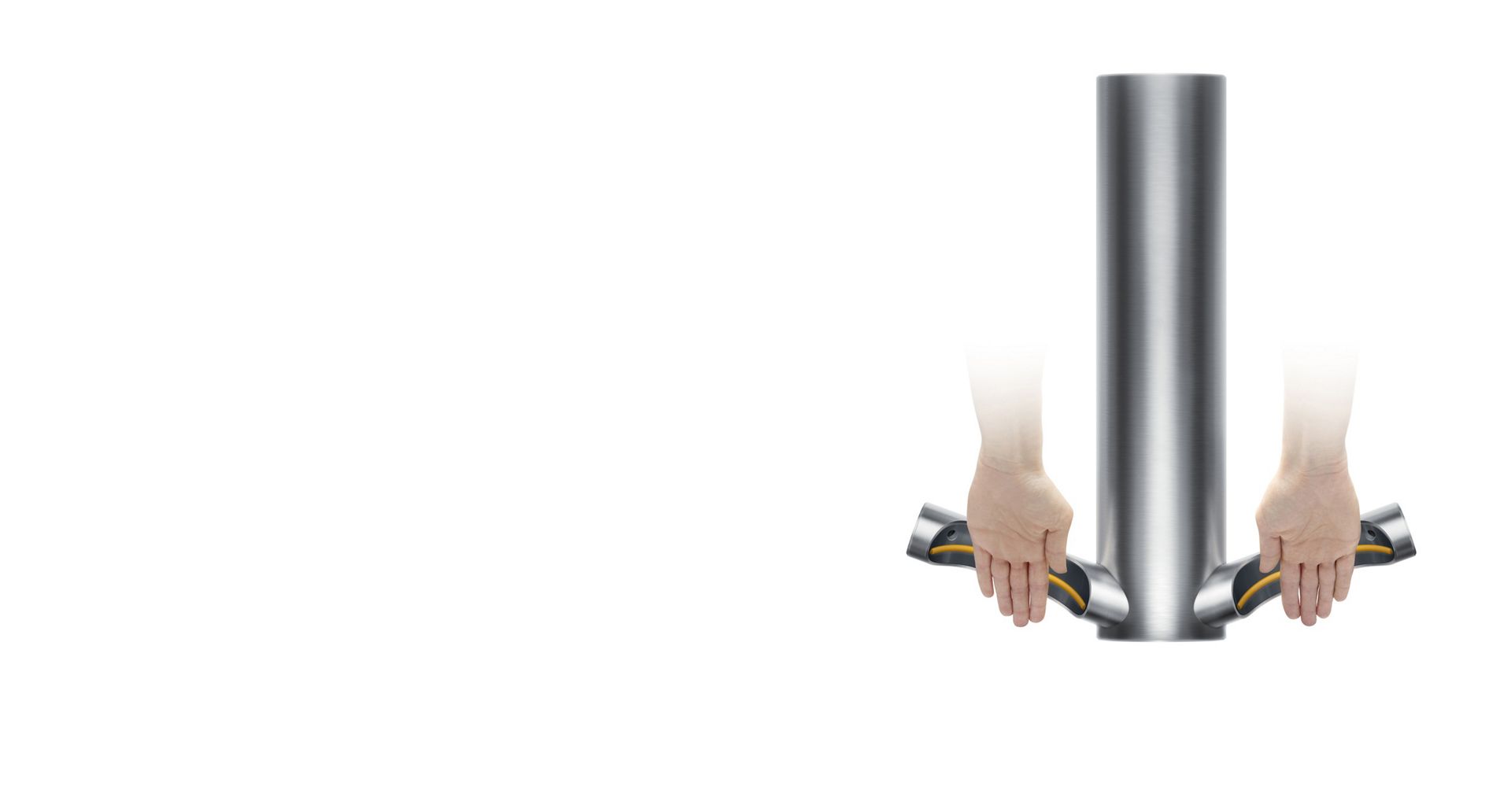 亚盈 Airblade™ 9kJ 干手器，快速、节能并配有HEPA高效过滤装置的干手器